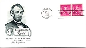 Scott 1058 4 centavos Lincoln Artmaster FDC par sin dirección planty 1058-6 - Imagen 1 de 2