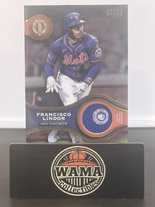 2025 Topps Tribute Francisco Lindor Stamp of Approval Relic Gold /75 Mets - Picture 1 of 2