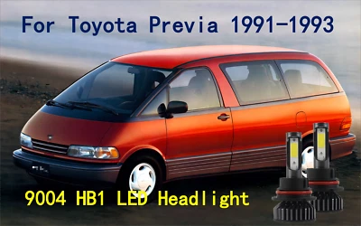 For Toyota Previa 1991-1993 2pcs 9004/HB1 LED Headlight Kit Bulbs High Low Beam - Image 1 of 4