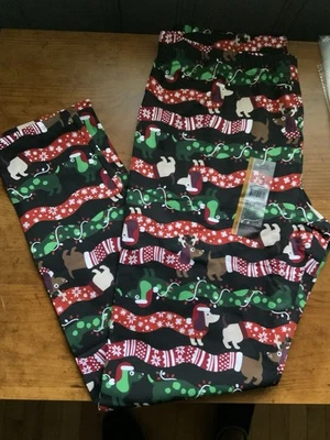Dachshund Wiener Perro Navidad Cintura Leggings Talla Grande Nuevo Foto 1 de 2