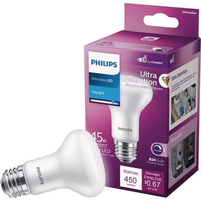 Philips Ultra Definition 45W Equivalent Daylight R20 Medium Dimmable LED - Image 1 of 4