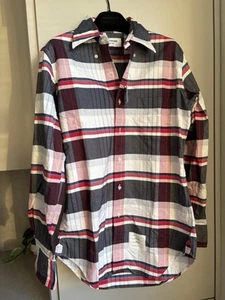 Thom Browne black/white/red/blue Hunting Tartan Cotton Flannel Shirt/Mens Size2 - Picture 1 of 8