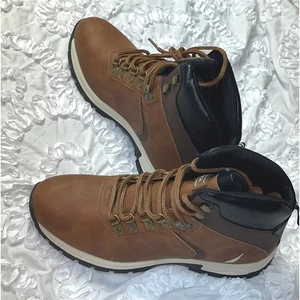 Nautica Mens Brown Lace Up Hiking Boots Outdoor Rugged Style Size 11 NWOT - Picture 1 of 10