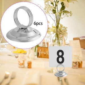 6 Pieces Table Number Holders Stainless Steel for Restaurant Graduation Memo - Picture 1 of 7