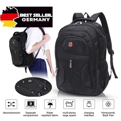 Herren Damen Rucksack Wasserdicht Laptop Tasche Reise Sport Arbeit Schulrucksack - Bild 1 von 4