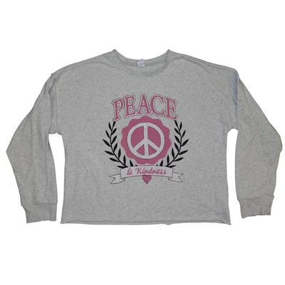 Antigua Sudadera Gris Azul Marino Vintage Slouchy Cuello Redondo para Niñas XL Paz y Amabilidad Foto 1 de 4