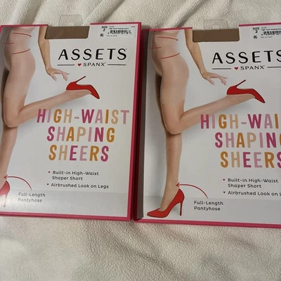 Assets Spanx Woman’s Size 2 Nude SHAPING SHEERS PANTYHOSE 2-pack NWT - Image 1 of 4