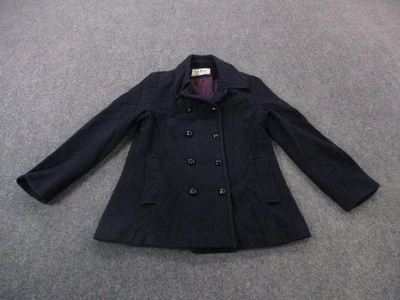 LL Bean Jacket Womens M Pea Coat Wool Lined Button Sailor Sweater Fall Classic - Image 1 of 4