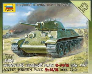1/100 T-34/76 modelo 1940 tanque medio soviético Zvezda 6101 modelo kit (arte de la táctica) - Imagen 1 de 8