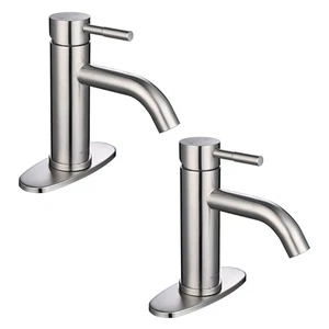 Aquaterior 2 Pc Bathroom Single Handle Vessel Faucet Basin Mixer Master Bathroom - Picture 1 of 12
