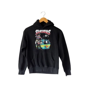 Slashers Halloween Icons Mystery Machine Funny Black Hoodie Size Youth Large - Picture 1 of 6