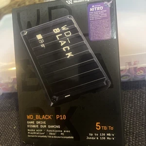 WD Black P10 5TB Game Drive USB 3.2 Portable External Hard Drive #WDBA3A0050BBK - Picture 1 of 6