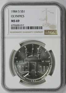 1984-S Olympics Coliseum Modern Silver Dollar Commemorative $1 MS 69 NGC - Picture 1 of 4