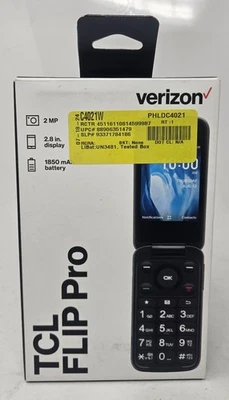 Telefone flip básico Verizon TCL Flip Pro 4056, TCL-4056S. 4G LTE desbloqueado, cinza - Imagem 1 de 4
