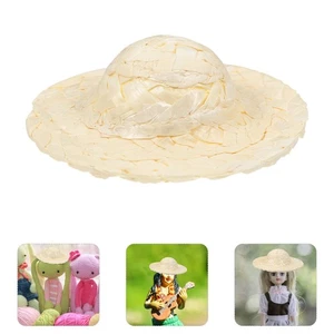  12 pezzi mini cappelli di paglia cappelli per bambole intrecciate mini simula - Foto 1 di 9