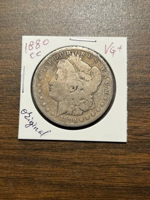 1880 cc Morgan silver dollar VG+ original rare GENUINE GUARANTEE - Image 1 of 4