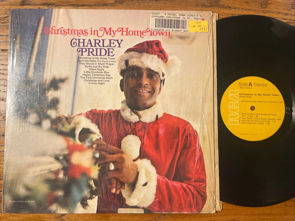 Charley Pride Christmas In My Hometown LP RCA Stereo Holiday Inner & Shrink GD+ Foto 1 de 4