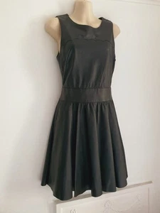 Sandro Black Leather Mini Dress, Size 8-10 Soft Sexy Classic - Picture 1 of 12