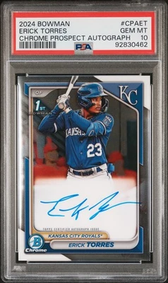 2024 Bowman Chrome Erick Torres Prospect Auto - PSA 10 - Image 1 of 2