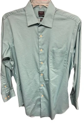 Camisa de vestir elástica manga larga con botones ajustada flecha para hombre-talla 16-1/2 (32/33) Foto 1 de 4