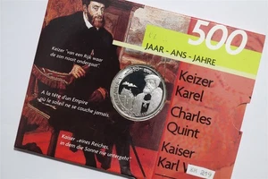 🧭 🇧🇪 BELGIEN 500 FRANCS JAHR 2000 SILBER IM FOLDER CHARLES V B88 #37 BX4 - Bild 1 von 10