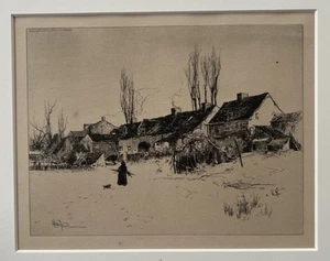 Stephen Parrish (estadounidense 1846-1938) Un día de invierno Nueva Escocia, grabado 1887 - Imagen 1 de 6