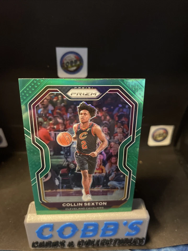 2020-2021 Panini Prizm Collin Sexton #225 Green Parallel Cleveland Cavaliers  - Image 1 of 4