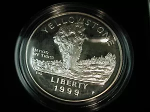 1999 Yellowstone National Park Silver Dollar Proof - Picture 1 of 7