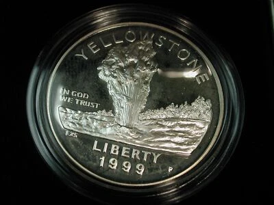 1999 Yellowstone National Park Silver Dollar Proof - Image 1 of 4