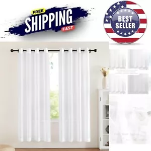 Lightweight Voile Drapes 54" W x 72" H - Sheer Window Treatment for All Rooms - Picture 1 of 9