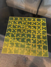 Clear Neon Yellow Jigsaw Puzzle 10"x10" Acrylic 100 Pieces Limited Edition