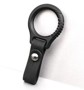 Titanium Alloy Leather Car Keychain Portable Key Ring Waist Hanging Pendant EDC - Picture 1 of 9