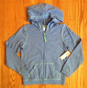NWT Boy's /Girl's Old Navy Blue Hoodie Zip Jacket with Green Accents - Size XS 5 - Picture 1 of 7