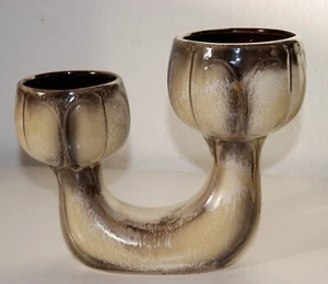 Bay Keramik Vase Doppelvase Pflanztopf Doppel - Postament W. Germany / 452 20 - Picture 1 of 7