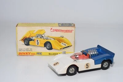 A78 1:43 DINKY TOYS 223 MCLAREN M8A CAN AM BLUE WHITE VN MINT BOXED - Immagine 1 di 4