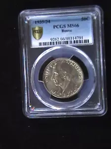 1935/34 Boone Commemorative Silver Half Dollar 50c PCGS - MS66 CAC Certified - Picture 1 of 5