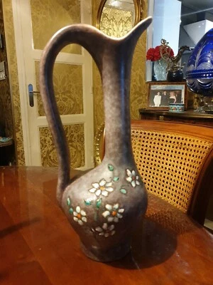 Ancienne Aiguiere Cruche En Ceramique Émaillée Signé Musarra Vallauris - Photo 1/4