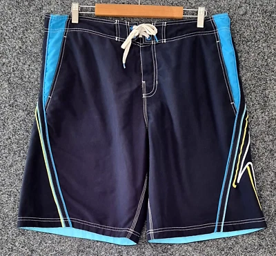 Speedo Shorts Mens Size L Navy Blue Aqua Boardshorts Pockets Street Beach Swim - image 1 of 4