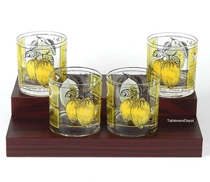 Cora, ANATOMY OF A LEMON: Set of 4 Rocks, Glasses, 8 oz., Yellow & Black - Picture 1 of 6