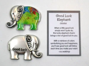 R4 E GOOD LUCK ELEPHANT pocket figurine charm Ganz yellow green lucky er52228 - Picture 1 of 8