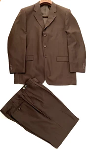 Giorgio Fiorelli Milan IT Super 120s Upscale 2-Pc Brown Dress Suit Men's 50/44 R - Picture 1 of 16