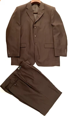 Giorgio Fiorelli Milan IT Super 120s Upscale 2-Pc Brown Dress Suit Men's 50/44 R - Image 1 of 4