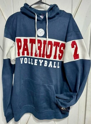 Блестящий волейбольный свитер с капюшоном J. America Varsity из флиса с цветными блоками - Изображение 1 из 4