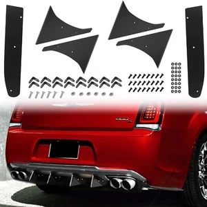 6pcs Rear Bumper Lip Diffuser Shark Fins Set For Chrysler 300 2015-2021 - Picture 1 of 2