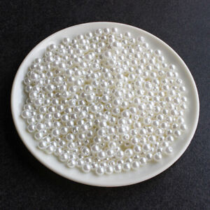 100pcs Glass Pearl Round Loose Beads 4mm 6mm 8mm 10mm Jewellery Craft Beading
