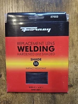 Lote De 2 Forney 57053 Tono 11 Soldadura Casco Filtro Lente Vidrio 4.5 x 5.25 Nuevo En Caja Foto 1 de 2