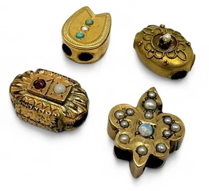 4 Antique Victorian 10K Charms - Picture 1 of 5