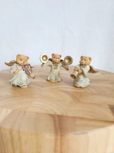 Vintage Jobar International Weihnachten Engel Bären Band Musiker Figuren Set/3 - Bild 1 von 13