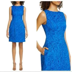 NWT Adam Lippes Corded Lace Flare Dress Cobalt 8 - Picture 1 of 14