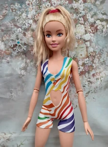 Rainbow Print Fitness Outfit, Doll Clothes - Fits 28 Inch Barbie Fashion Dolls - Picture 1 of 6
